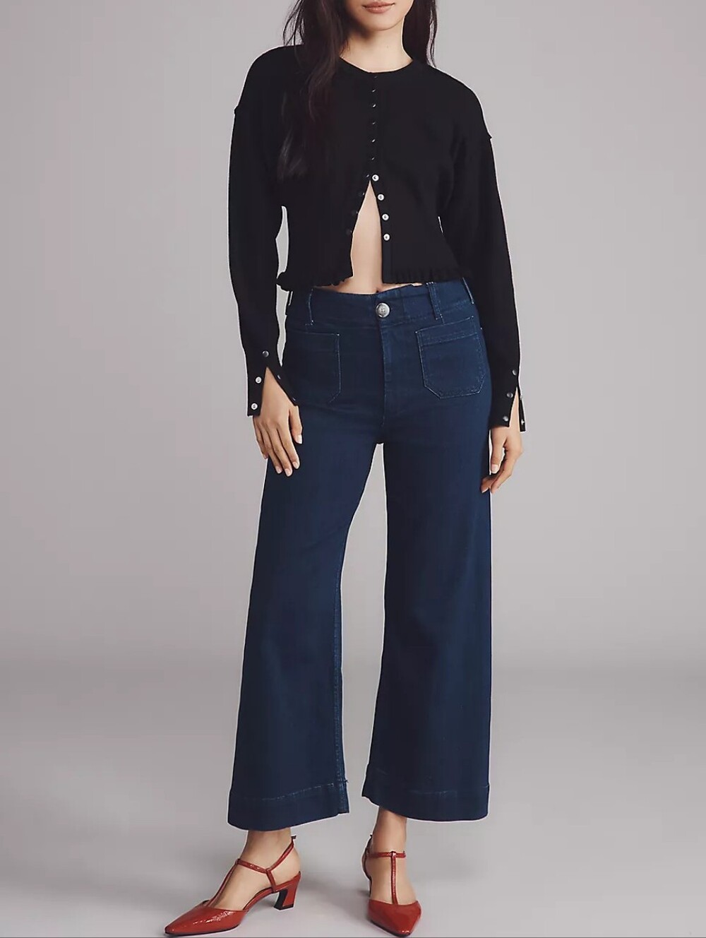 Maeve Dark Blue Wide-Leg Jeans